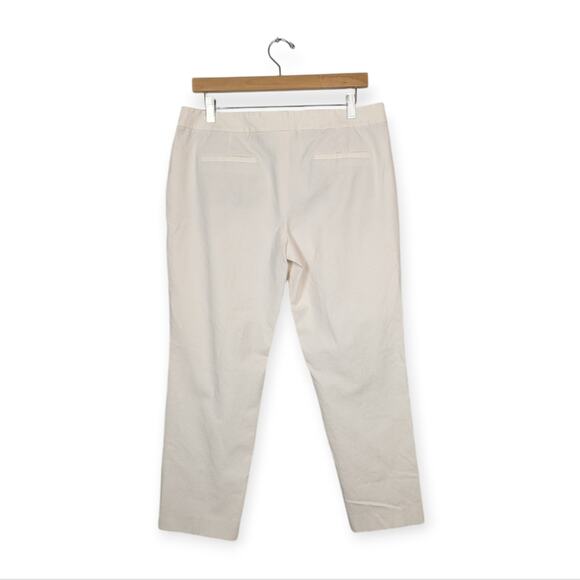 Akris Punto Frankie Ivory Seam Front Slim Leg Cropped Dress Pants Size 12 - Picture 2 of 8